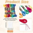 thumbnail image 2 of 210 Yards 24 Skeins Colorful Cross Stitch Floss Embroidery Threads Polyester Friendship Yarn Rainbow 6 Ply Embroidered String, 2 of 9