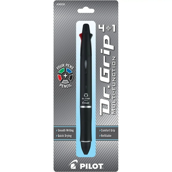 Pilot Dr. Grip Ballpoint Pen & Mechanical Pencil, Medium Point 1.0mm, Comfort Grip, 1 Count