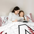 thumbnail image 5 of Manfei Letter A Monogrammed Bedding Comforter Set,Baseball Game Lover Twin Comforter Sets,White Red Bedding Set For Boys,Microfiber Room Decorative Reversible,2pcs, 5 of 8