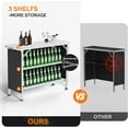 thumbnail image 4 of Portable Bar Table, 2-Tier Shelves, Mobile Bar Table for Events, Party, Camping, Picnic, Tradeshow, Indoor with Black Skirt, 39 "L x 34" H, 4 of 8
