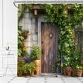 thumbnail image 2 of AMFD Italian Garden Shower Curtain Greece Scene Italy City European Green Leaves Vine Spring Farmhouse Rustic Bathroom Curtains Decor Polyester Fabric Include Hooks,(67" Wx70 H), 2 of 8
