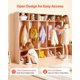 thumbnail image 3 of Armario infantil VEVOR de 5 secciones, organizador de almacenamiento de madera para niños pequeños con 10 ganchos y alfombrilla antideslizante, con 10 pequeñas cajas de almacenamiento abiertas, 3 of 8