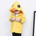 thumbnail image 5 of GYRATEDREAM Toddler Baby Boy Girl Duck Raincoat Cute Cartoon Hoodie Zipper Coat Outfit 1-5 Years, 5 of 13
