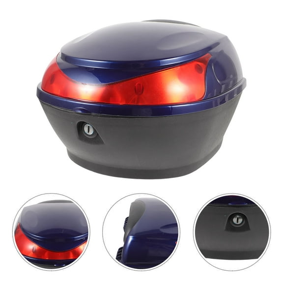 Minkissy Navy Motorcycle Storage Trunk Hard Shell Rainproof Scooter Tail Box