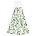 thumbnail image 7 of Yayeee Kitchen Hanging Hand Towels Set of 2 with Loop Bathroom Absorbent Tie Towel, Green Leafy Pattern, 7 of 7