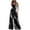 Black, variant on HUPOM Palazzo Pants For Women Pants For Women In Clothing Pinstripe Mid Waist Rise Full Flare-Leg S
