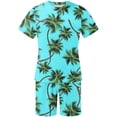 thumbnail image 5 of Edvintorg Men Hawaiian Shirts and Shorts Set 2 Piece Set Men Print Short Sleeves Casual Beach Short Sleeve Round-Neck Shirts Shorts Two Piece Men Sets Green XXXXXL, 5 of 5