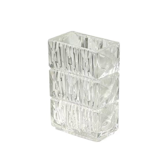 European Crystal Glass Vase, Transparent Flat Square Household Decoration, Light Luxury Decoration, Flower Arrangement Vase