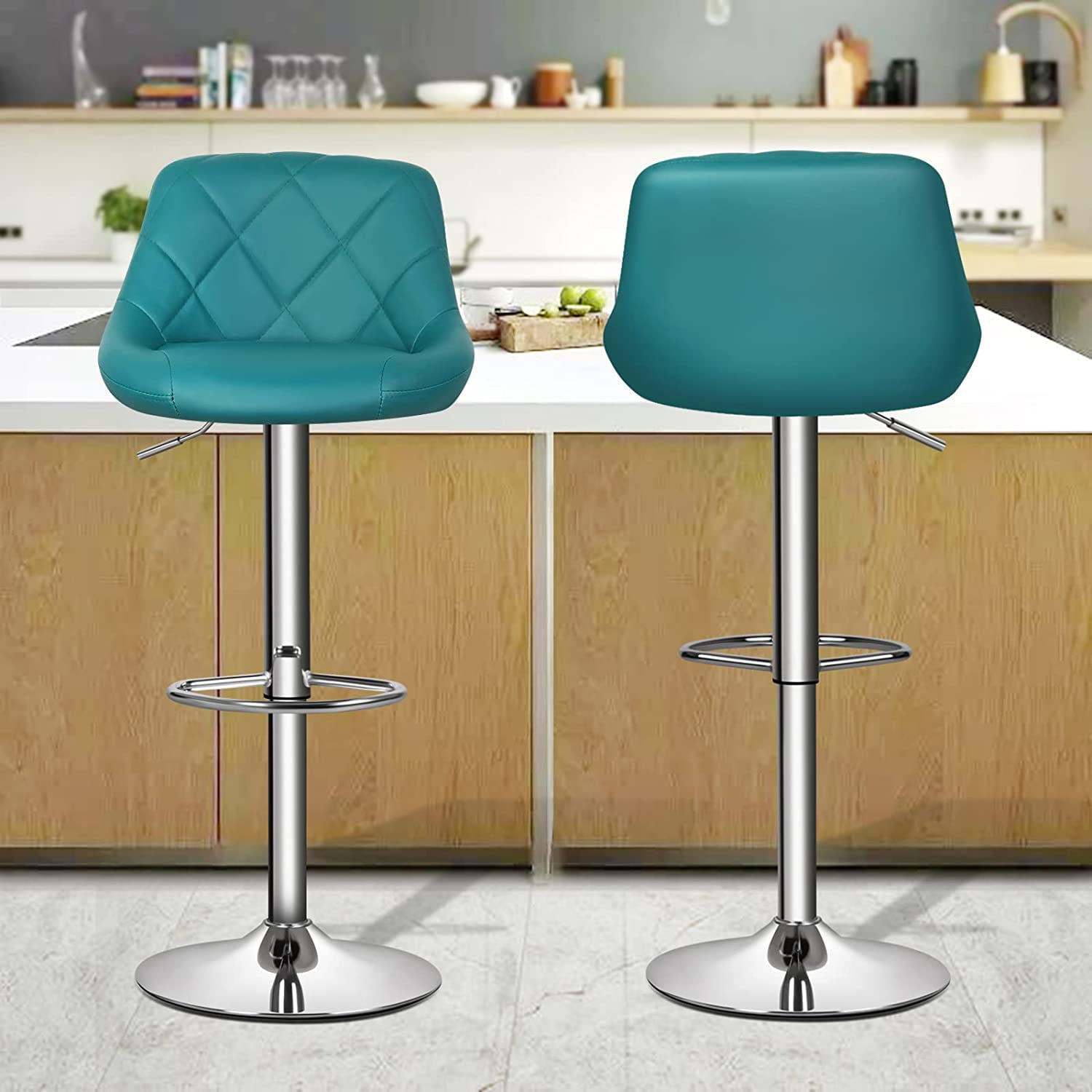 teal green bar stools