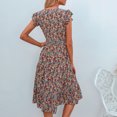 thumbnail image 4 of Ccdes Robe à Imprimé Floral, Robe à Manches à Volants Décontractée pour Fête de Vacances pour Magasinage Travail, 4 of 5