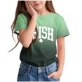 thumbnail image 2 of Fesfesfes Festive Kids' St. Patrick's Day Shamrock Print Tee Soft Cotton Round Neck Short Sleeve Top for Boys and Girls 3-14 Years Casual Holiday T Shirt and Everyday Wear(Black,11 Years), 2 of 5