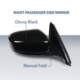 thumbnail image 4 of Power Mirror Front Passenger Side Gloss Black Fit for Honda Accord 2003-2007 3-Pin Manual Folding, 4 of 9