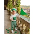 thumbnail image 4 of My First St Patricks Day Baby Boy Girl Outfits Mama‘s Luck Charm Letter Shamrock Embroidery Long Sleeve Romper Stripe Pants and Hat 3Pcs Casual Spring Clothes Set, 4 of 10