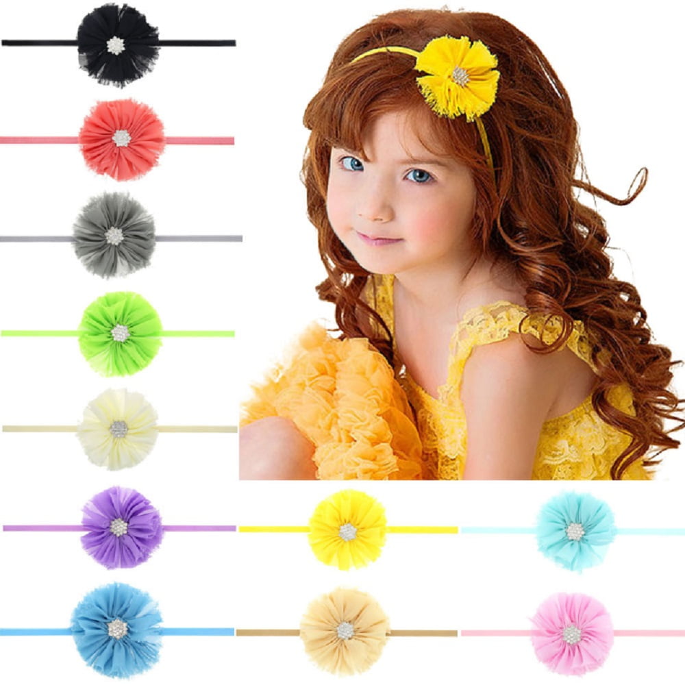 6 Pcs Kids Girl Baby Headband Toddler Lace Bow Flower Hair Band Accessories US