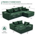 thumbnail image 2 of 110” Cloud Sectional Couch, Boneless Sofa for Living Room, Modular Sectional Sofa with Deep Seat, Comfy Fluffy Couch with L-Shaped Chaise, No Assembly Required (Right-Facing Chaise, Green), 2 of 6
