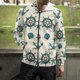 thumbnail image 3 of Sudadera con capucha y cremallera con estampado 3D de ancla náutica mediterránea para hombre, mujer y niño, 3 of 5