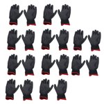 Work Gloves Men, Work Gloves Pack 10 Pairs Safety Work Gloves PU Coated Static Proof Nylon General Black with Red Edge for Lab, Electronic Workshop, Gardening