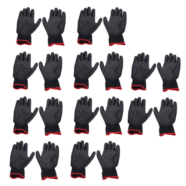 Guantes de trabajo de seguridad Jadeshay 10 pares de nailon recubiertos de PU A prueba de estática