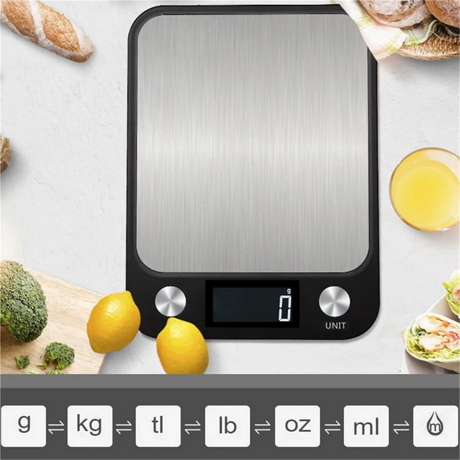 Kitchen Scale Weighing Food Coffee Balance Smart Electronic Digital Scales Stainless Steel Design for Cooking and Baking