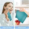 thumbnail image 7 of Cyan Blue Color Washcloth 12x12in Set, 4 Pack Absorbent Cotton Towel Square Kitchen Dishes Towels, Soft Cleaning Face Hand Towel Fast Drying Wash cloth, 7 of 7