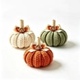 thumbnail image 2 of Cififendec Thanksgiving Knitted Pumpkin Set of 3, 3.94", Hand Woven Fabric Pumpkin Decor for Fireplace Mantel Tabletop Indoor Home Decor, 2 of 6