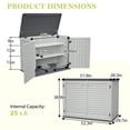 thumbnail image 2 of Deck Box Horizontal Storage Shed with Removable Shelf, Large Lockable Outdoor Storage Cabinet, Weather-Resistant HDPE Plastic Storage Unit for Backyard, Patio, Garden – 28 Cu.ft, Ivory White,Outdoor, 2 of 17