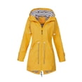 thumbnail image 1 of con capucha Chaqueta de mujer suave Impermeable lluvia Ropa exterior - amarillo L Sunnimix Rompevientos, 1 of 4
