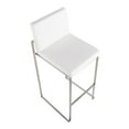 thumbnail image 7 of Fuji Contemporary High Back Barstool In Stainless Steel And White Faux Leather - Set Of 2, 7 of 7