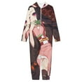 thumbnail image 3 of Demon Slayer Nezuko Kids Hooded Jumpsuit Union Suit Onesie One Piece Blanket for Boys Girls, 3 of 7