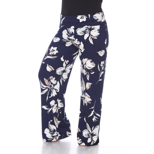 White Mark Pantalon Palazzo à Fleurs pour Femmes