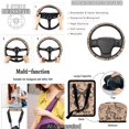 thumbnail image 5 of HUISEFOR 15 Packs Camo Bow Car Seat Covers Full Set for Women Men Including Steering Wheel Cover, Belt Cover, Scratch-Resistant, Non Slip, Easy Installation, Fit for Most Cars, Auto, SUVs, 5 of 6
