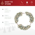 thumbnail image 5 of Best Choice Products 60in Artificial Pre-Lit Flocked Fir Christmas Wreath Decoration w/ 300 LED 2-in-1 Lights, 930 Tips, 5 of 7