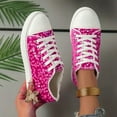 thumbnail image 2 of Rokment Womens Sparkly Sequin Low Top Fashion Sneakers 2026 Spring Fall Glitter Walking Flat Casual Canvas Performance Tennis Shoes Hot Pink Size 8.5, 2 of 6