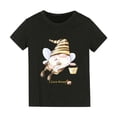 thumbnail image 1 of Gibobby Blusas Holgada Niños y niñas Festival Gnome Fairy Cartoon Print ¡ LA MIEL! Camiseta de manga corta con estampado de miel para niños de 1 a 10 años （Negro， 8-10 Años), 1 of 4