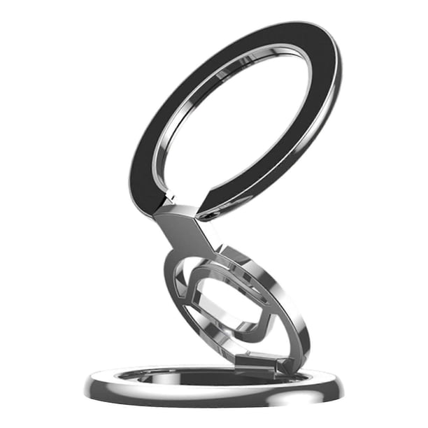 360 Rotate Magnetic Cell Phones Holder Double Side Adsorption Foldable Portable Smartphone Bracket for Home Vehicle Use black