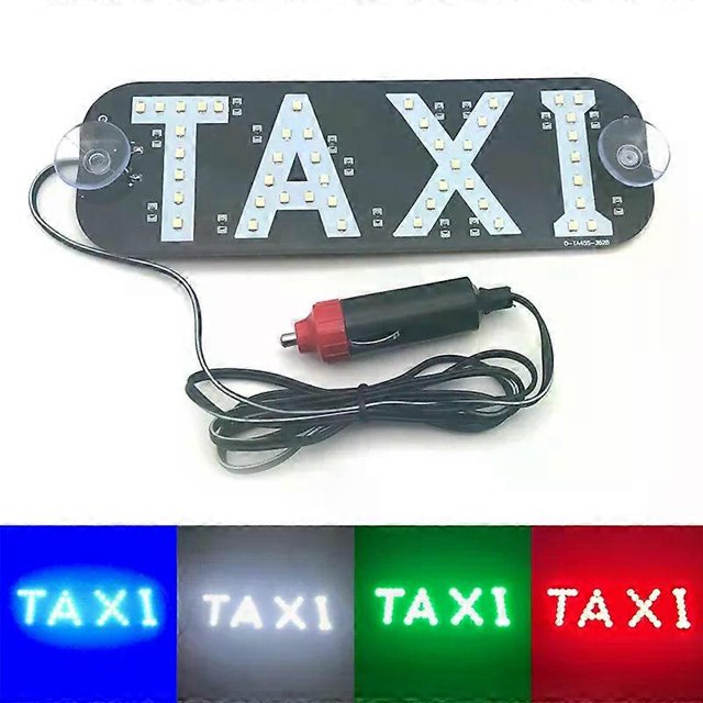 Taxi Sign LED Indicator Light Panel Sign Warning Light Cigarette Lighter With Suction Beacon Signal Light Taxi Light DC12V