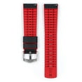 thumbnail image 3 of Hirsch Robby Leather & Rubber Watch Strap - Black & Red - L - 20mm - Silver Buckle, 3 of 10