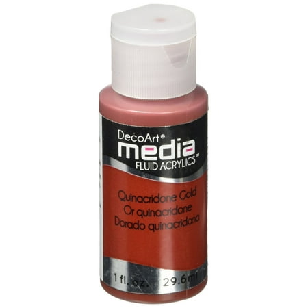 UPC: 0766218076649 | DecoArt Media Fluid Acrylics Paint 1oz-Quinacridone Gold (Series 5)