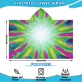 thumbnail image 2 of Colorful Tie Dye Burst Pattern Hooded Bath Towel，60"x35" for Ages 3 To 12 Kids, Quick Dry Lightweight Soft Microfiber Hood Beach Towel Cover Up for Kids, 2 of 7