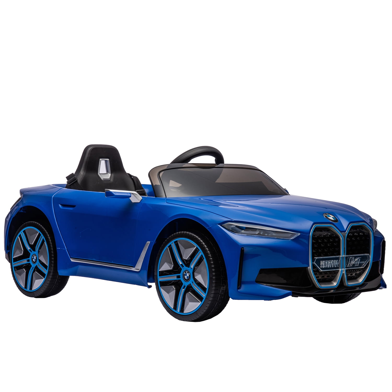 CIPACHO Licensed BMW I4, 12v Kids Ride On Car with 2.4G Parents Remote Control, Electric Car for Kids, 3 Speed Adjustable, USB, MP3, Bluetooth, Blue