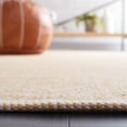 thumbnail image 4 of SAFAVIEH Montauk Cian Distressed Cotton Area Rug, Yellow/Ivory, 6' x 6' Square, 4 of 8
