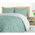 thumbnail image 5 of Ambesonne Paisley Duvet Cover Set, Floral Oriental Butterflies, Queen, Pale Teal Pale Tan, 5 of 6