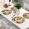 thumbnail image 6 of Ryvnso Gnomes Christmas Tree Round Plate Mats Dining Table Placemat Set of 4 for Holiday Decoration, 6 of 7