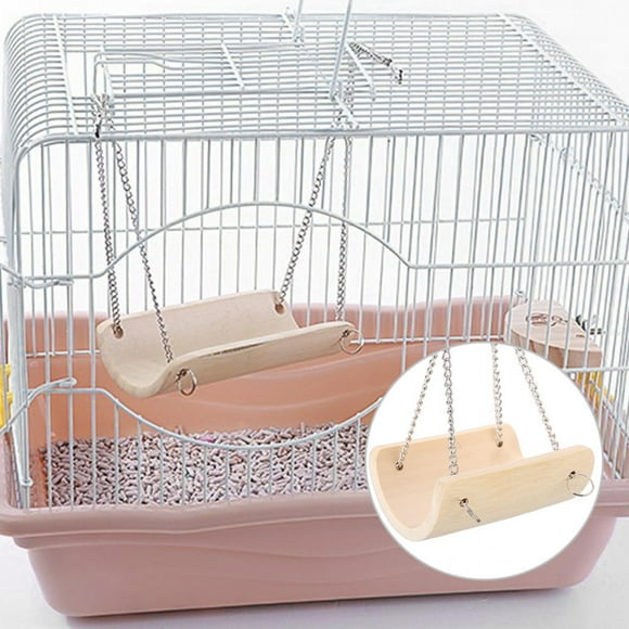 Jaula de juguete para animales pequeños columpio de madera para hámster colgante divertido para mascotas Anggrek Otros