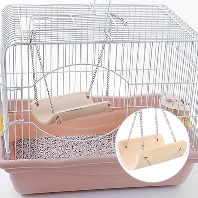 Jaula de juguete para animales pequeños columpio de madera para hámster colgante divertido para mascotas Anggrek Otros