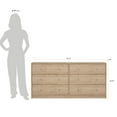 thumbnail image 3 of Tvilum Studio 6 Drawer Double Dresser for Adults, Jackson-Hickory, 3 of 15