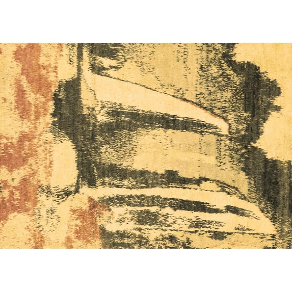 Ahgly Company Indoor Rectangle Abstract Brown Modern Area Rugs, 3' x 5'