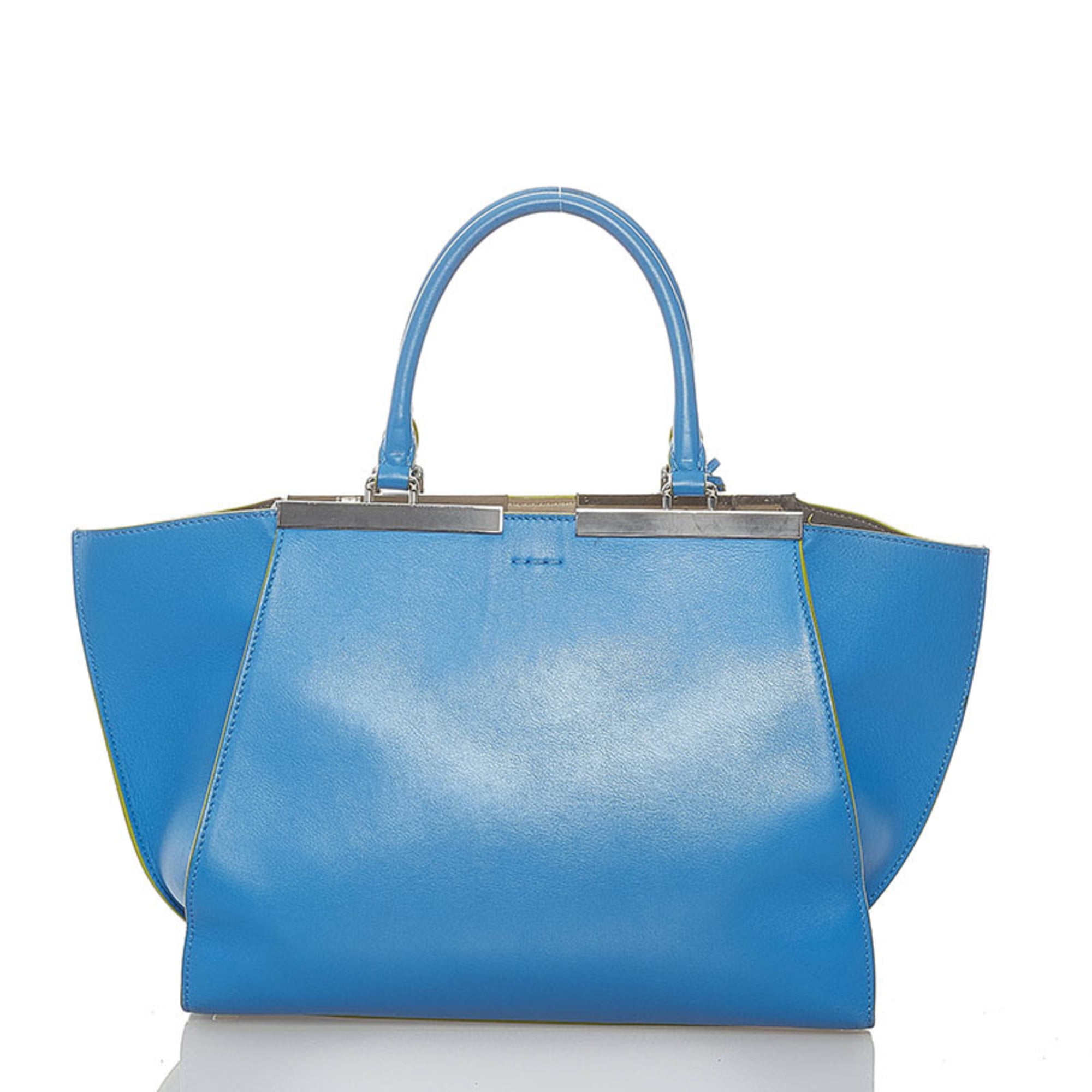 Pre-Owned Fendi Troisour handbag shoulder bag 8BH279 blue leather