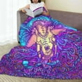 thumbnail image 5 of Yiaed Elephant in Tribal Style Pattern Fleece Throw Blanket,Fleece Throw Blankets for Couch & Bed All Season Use -40"x30", 5 of 6