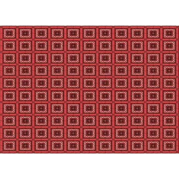Ahgly Company Indoor Rectangle Patterned Grapefruit Red Area Rugs, 2' x 5'